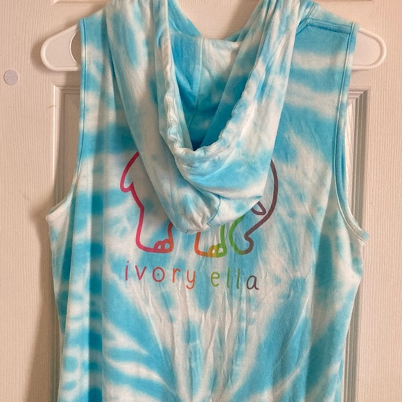 Pre-owned Ivory Ella  LAND & SKY SWIRL TIE DYE OVERSIZED Tank top L - Picture 5 of 11